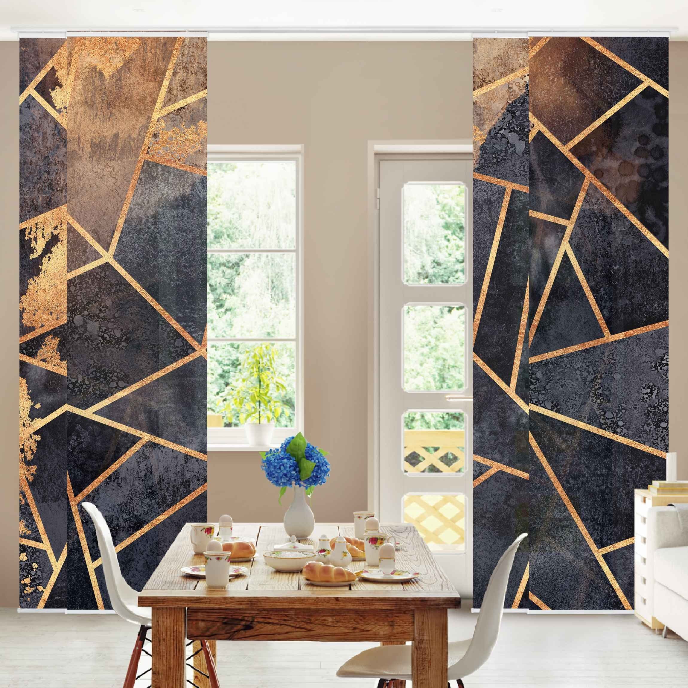 Bilderdepot24 Schiebegardine modern Flächenvorhang blickdicht Onyx günstig online kaufen