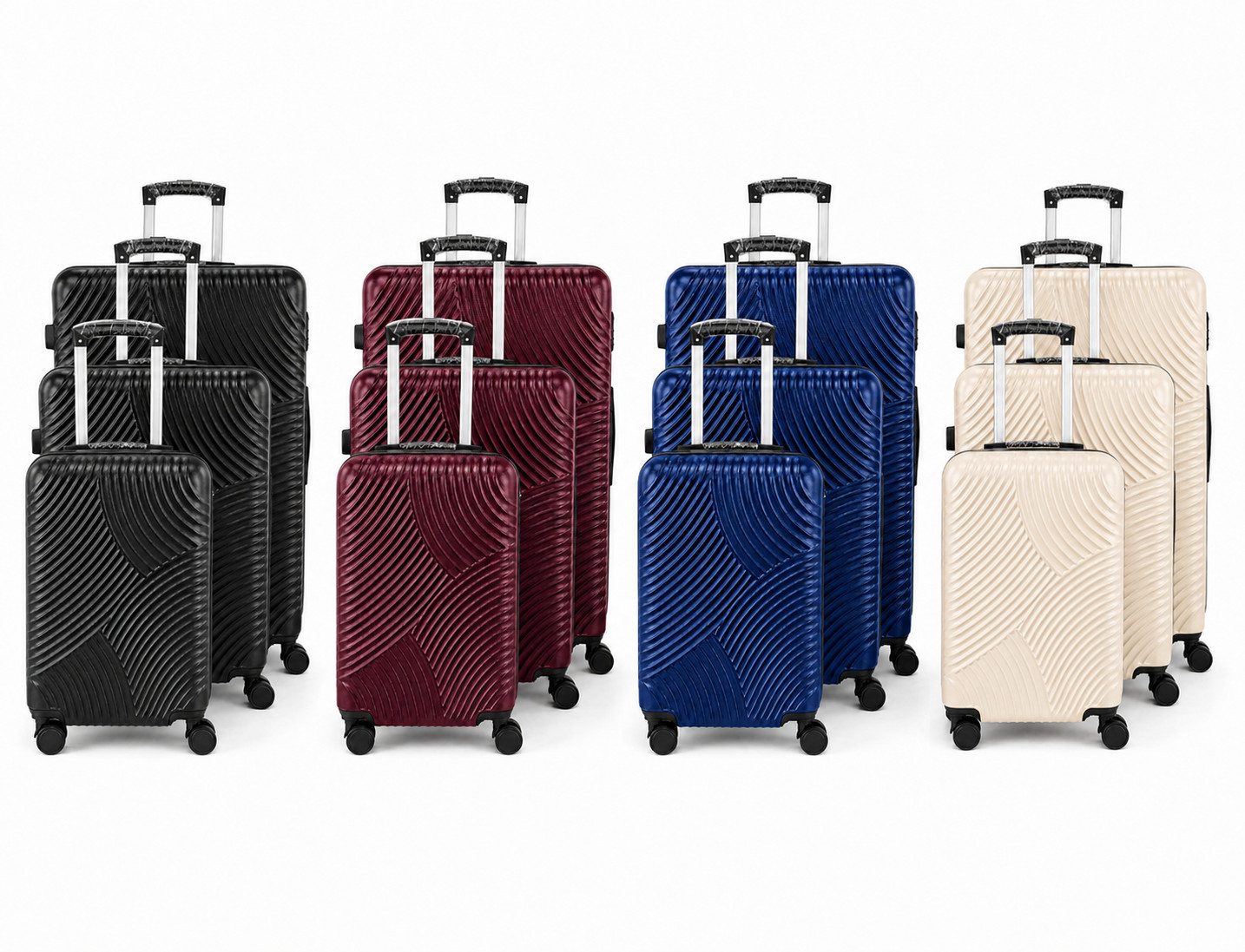 MaraShine Koffer MaraShine 3-teiliges Kofferset mit 360° Doppelrollen 3 Größen S, L, XL