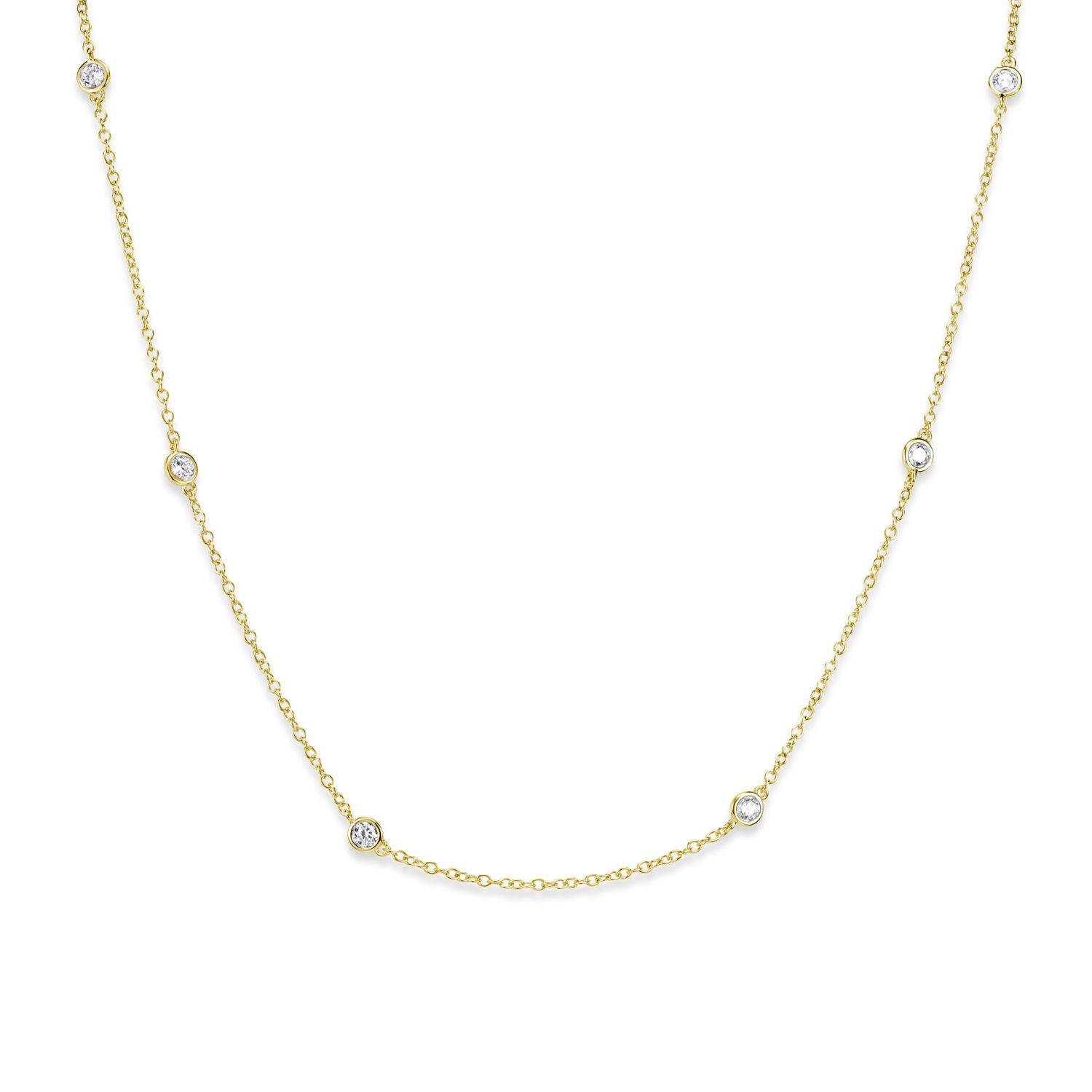 Materia Collierkettchen Damen Collier Gold 925 Silber CO-29-Gold, mit einge günstig online kaufen