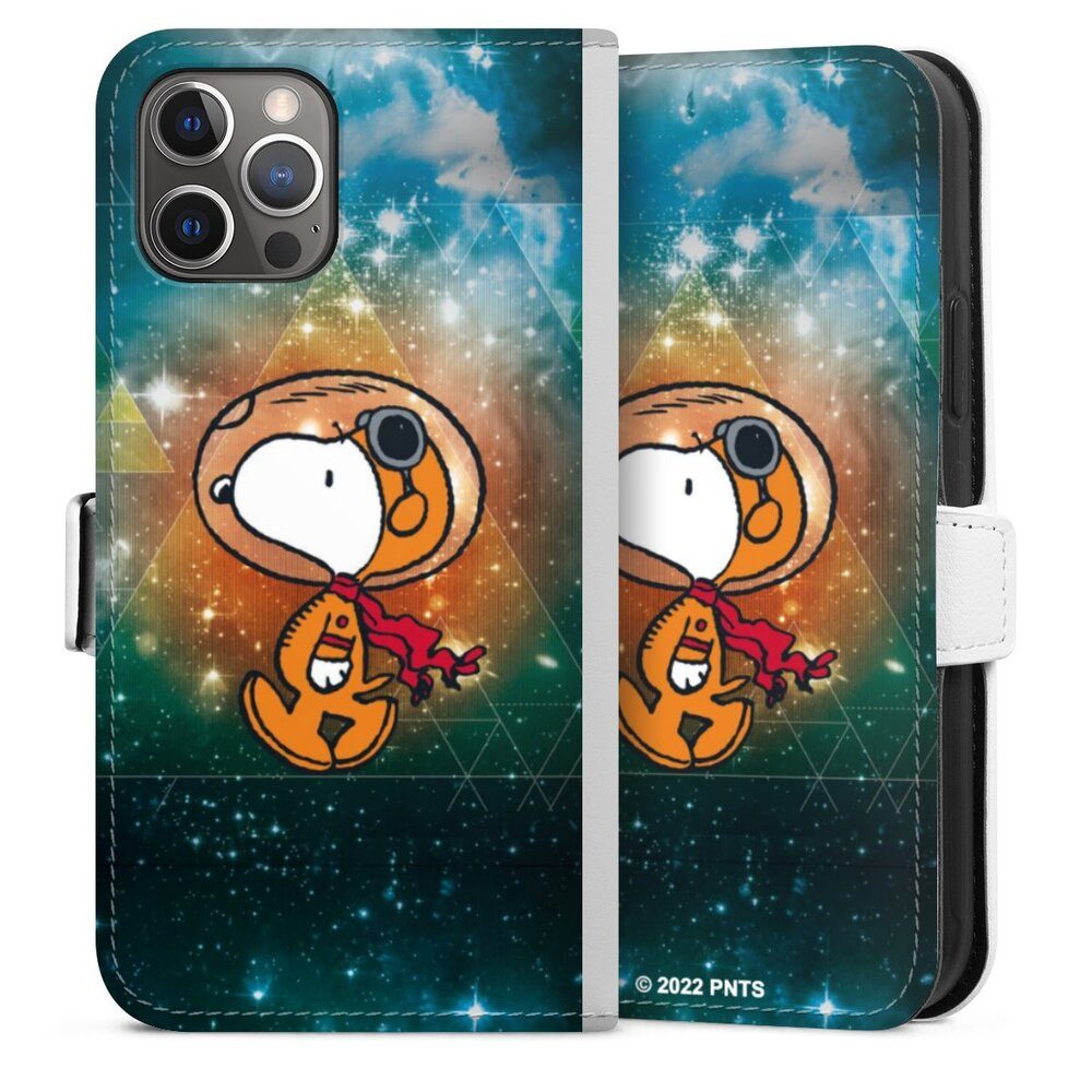 DeinDesign Handyhülle Snoopy Astronaut Offizielles Lizenzprodukt, Apple iPhone 12 Pro Hülle Handy Flip Case Wallet Cover