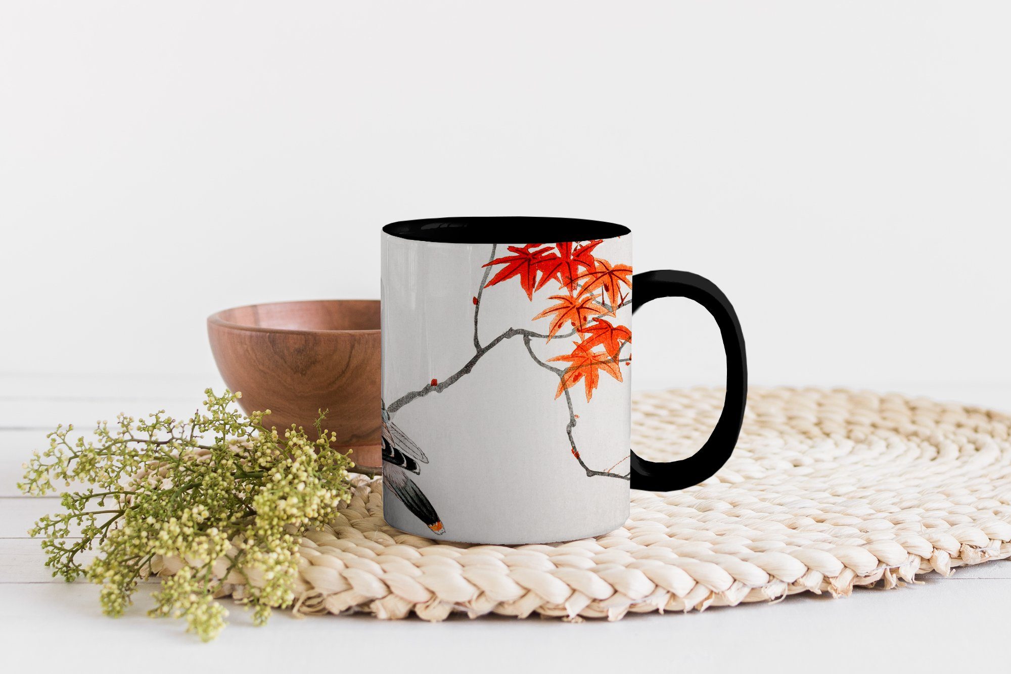 MuchoWow Vogel Keramik, - Ahorn Japanischer Kaffeetassen, Geschenk Farbwechsel, Tasse - Zaubertasse, Vintage, Teetasse,