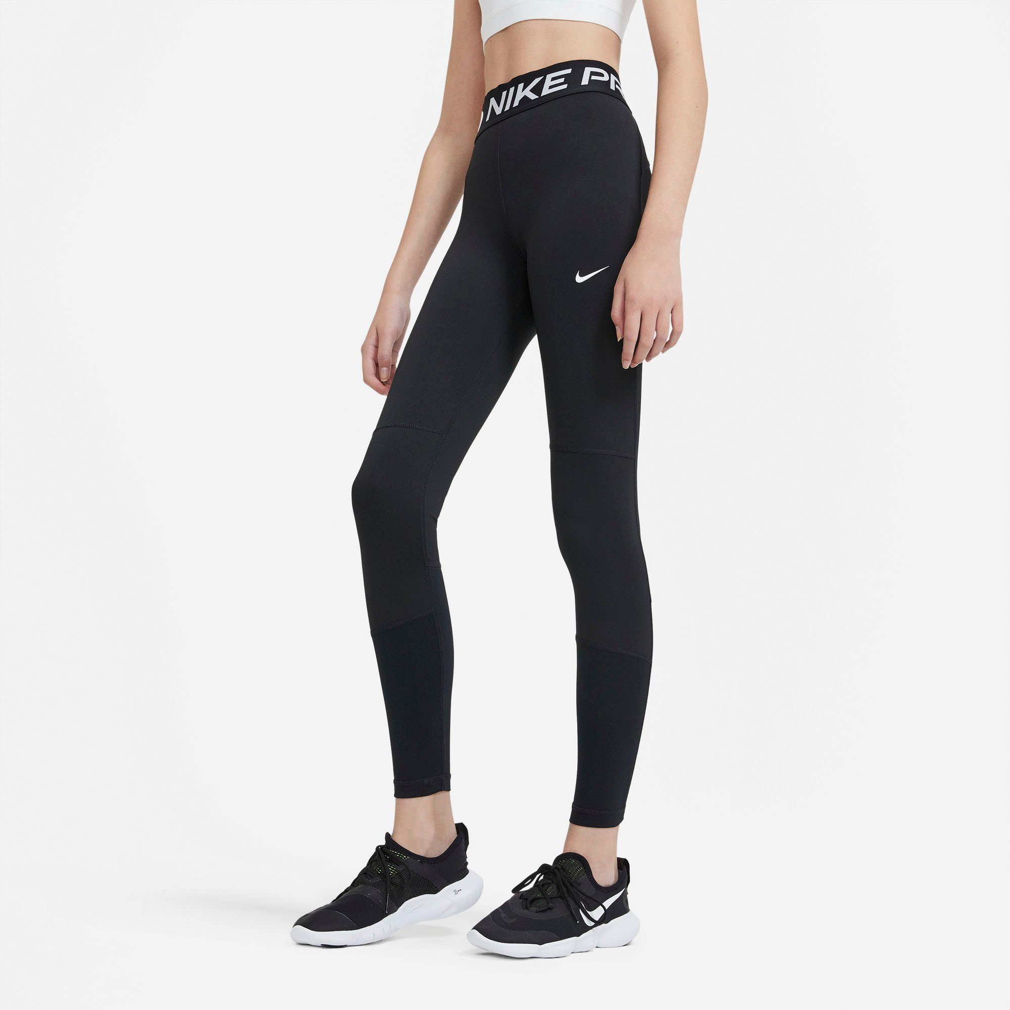 Nike Leggings G NP LEGGING mit Logodruck und Logoschriftzügen, besonders elastische Passform