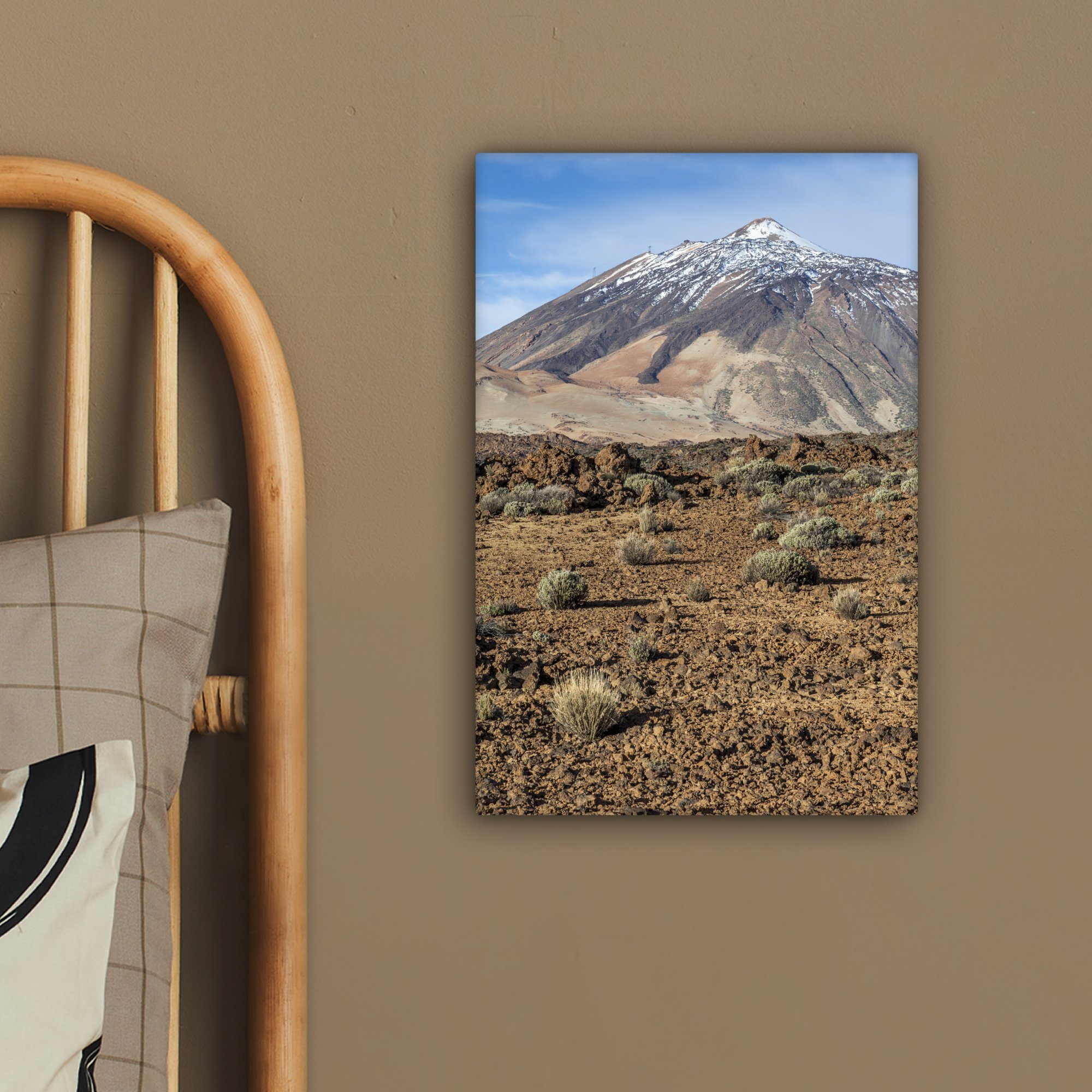 Der fertig seine Teide bespannt Spanien, (1 und El Leinwandbild Teneriffa OneMillionCanvasses® St), Leinwandbild Vulkan Gemälde, Zackenaufhänger, inkl. 20x30 cm Landschaft