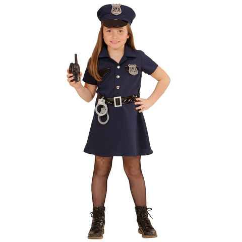 Karneval-Klamotten Polizei-Kostüm Polizistin FBI Uniform Mädchen, Kinderkostüm Komplett Polizei mit Mütze und Handschellen Faschingskostüm