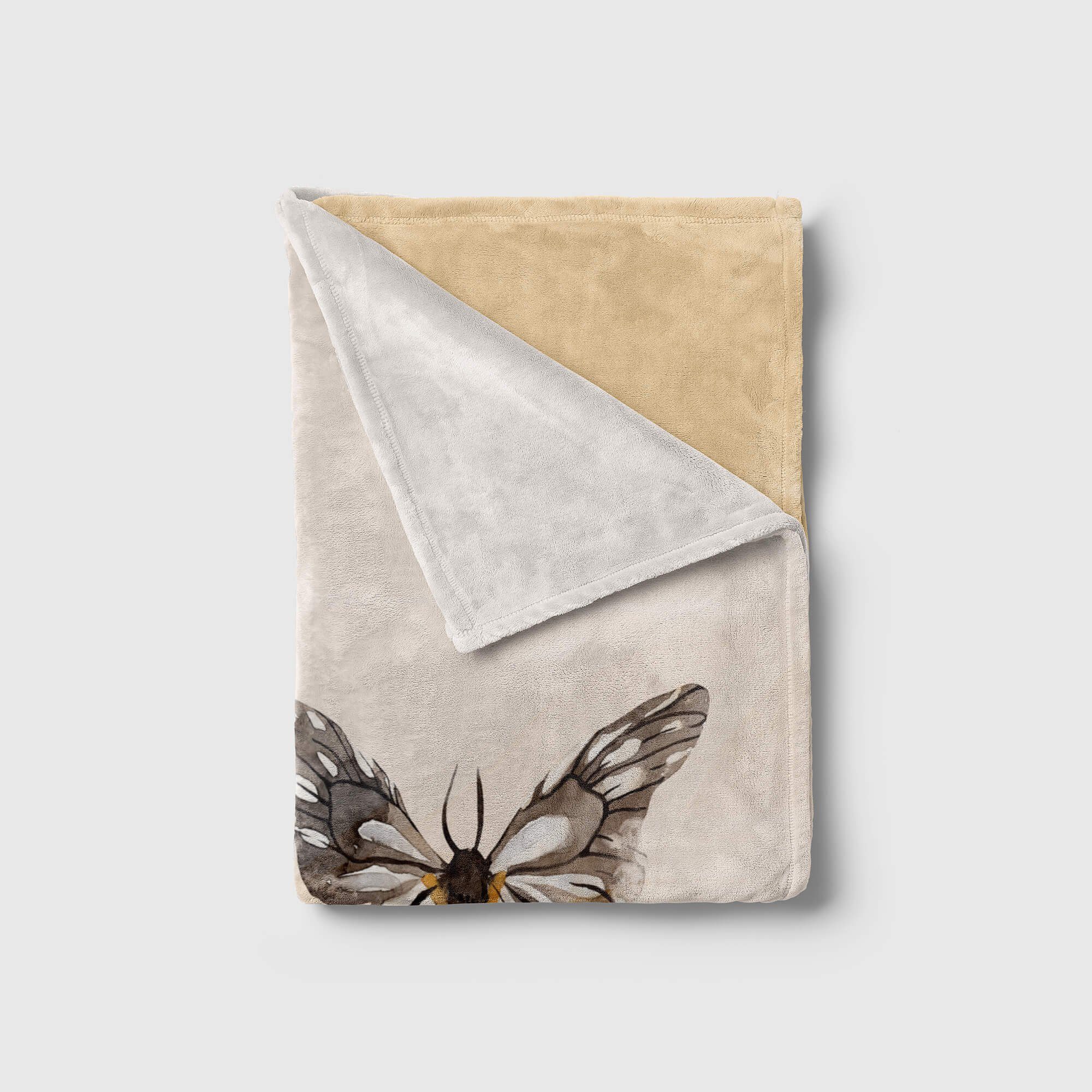 Sinus Art Motiv Pastellt, Kuscheldecke Kunstvoll Handtuch Baumwolle-Polyester-Mix Strandhandtuch Handtücher Schmetterling (1-St), Handtuch Saunatuch