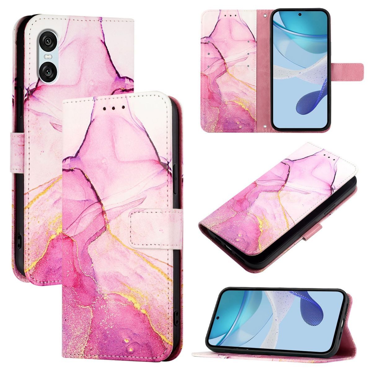 König Design Handyhülle Sony Xperia 10 VI, Schutzhülle Schutztasche Case Cover Etuis Wallet Klapptasche Bookstyle