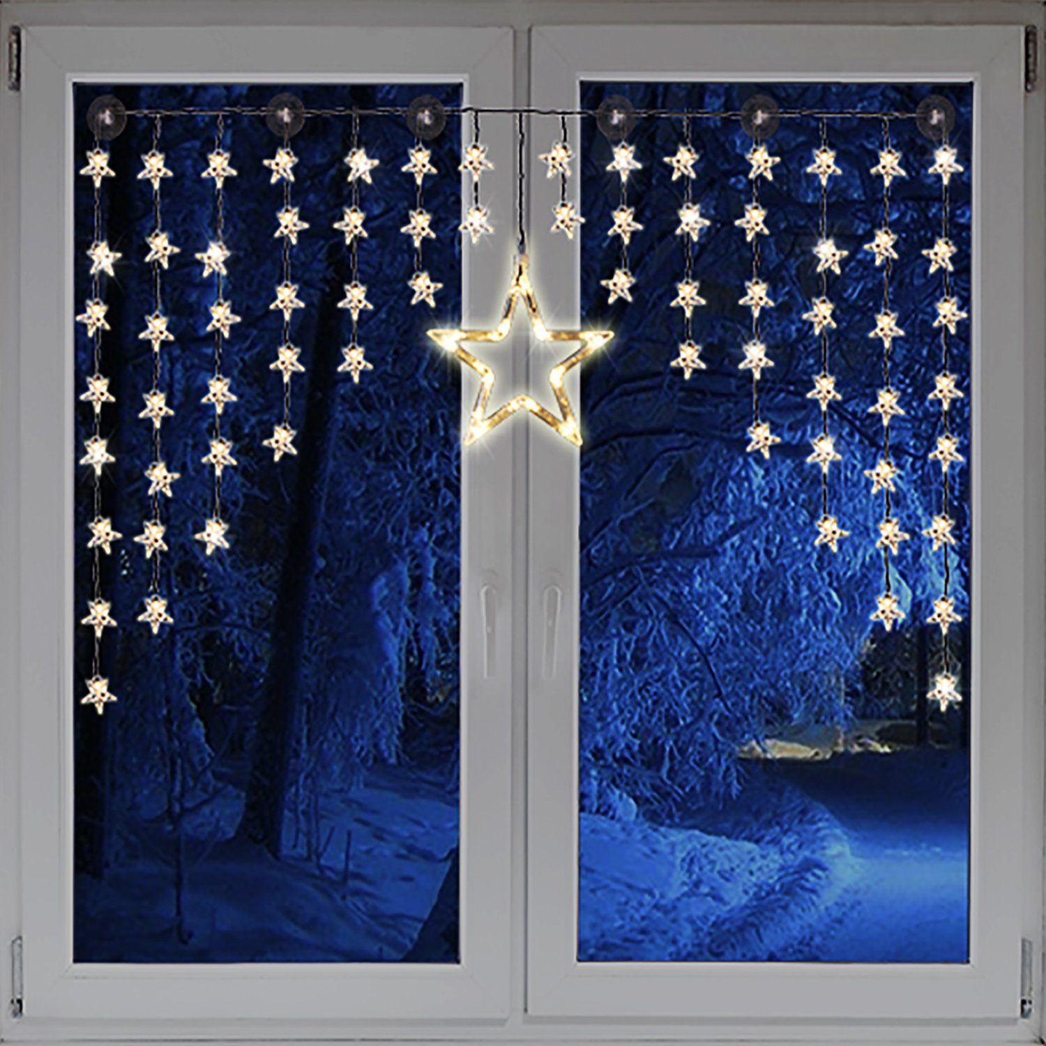LED Sternenvorhang Lichtervorhang 90 Mojawo Weihnacht's mit LED