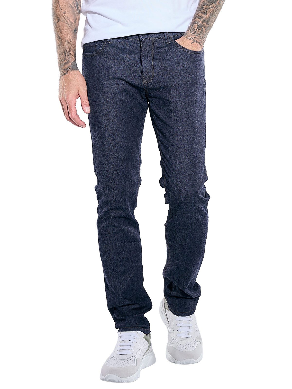 emilio adani Stretch-Jeans Herren Jeans mit dunkler Waschung, Marineblau