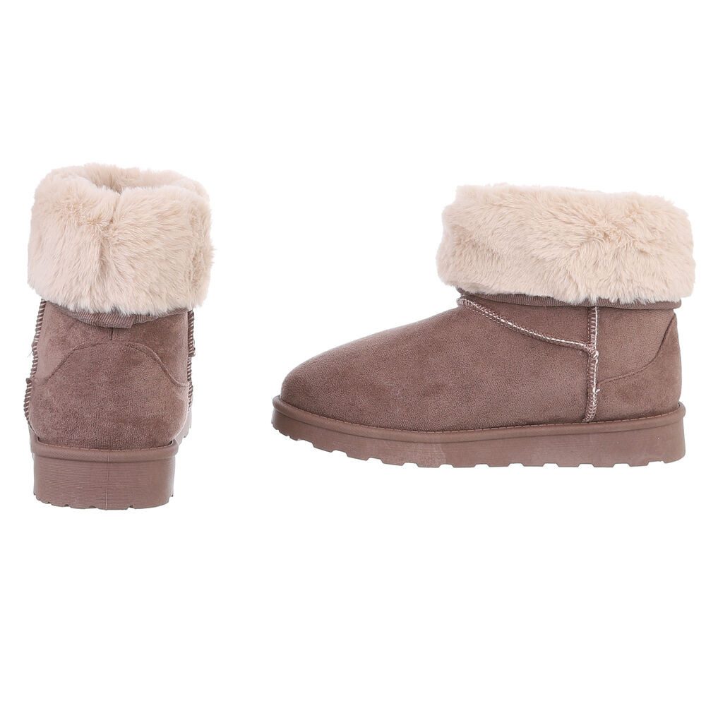 Ital-Design Damen Snowboots Freizeit Snowboots (88460390) Flach Flache Stiefeletten in Hellbraun