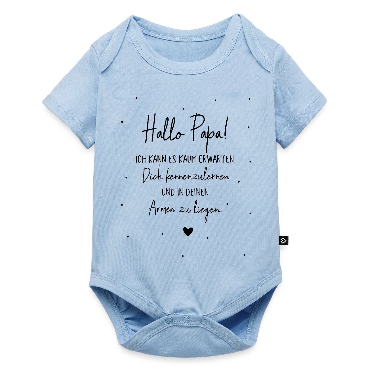 Spreadshirt Kurzarmbody Hallo Papa Geschenk Werdender Vater Kurzarm Tages Baby Body (1-tlg)