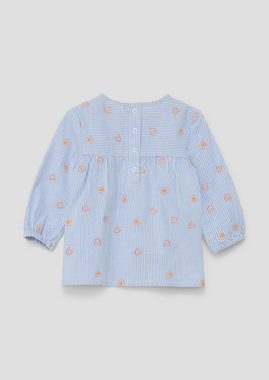 s.Oliver Langarmbluse Bluse mit All-over-Muster Raffung