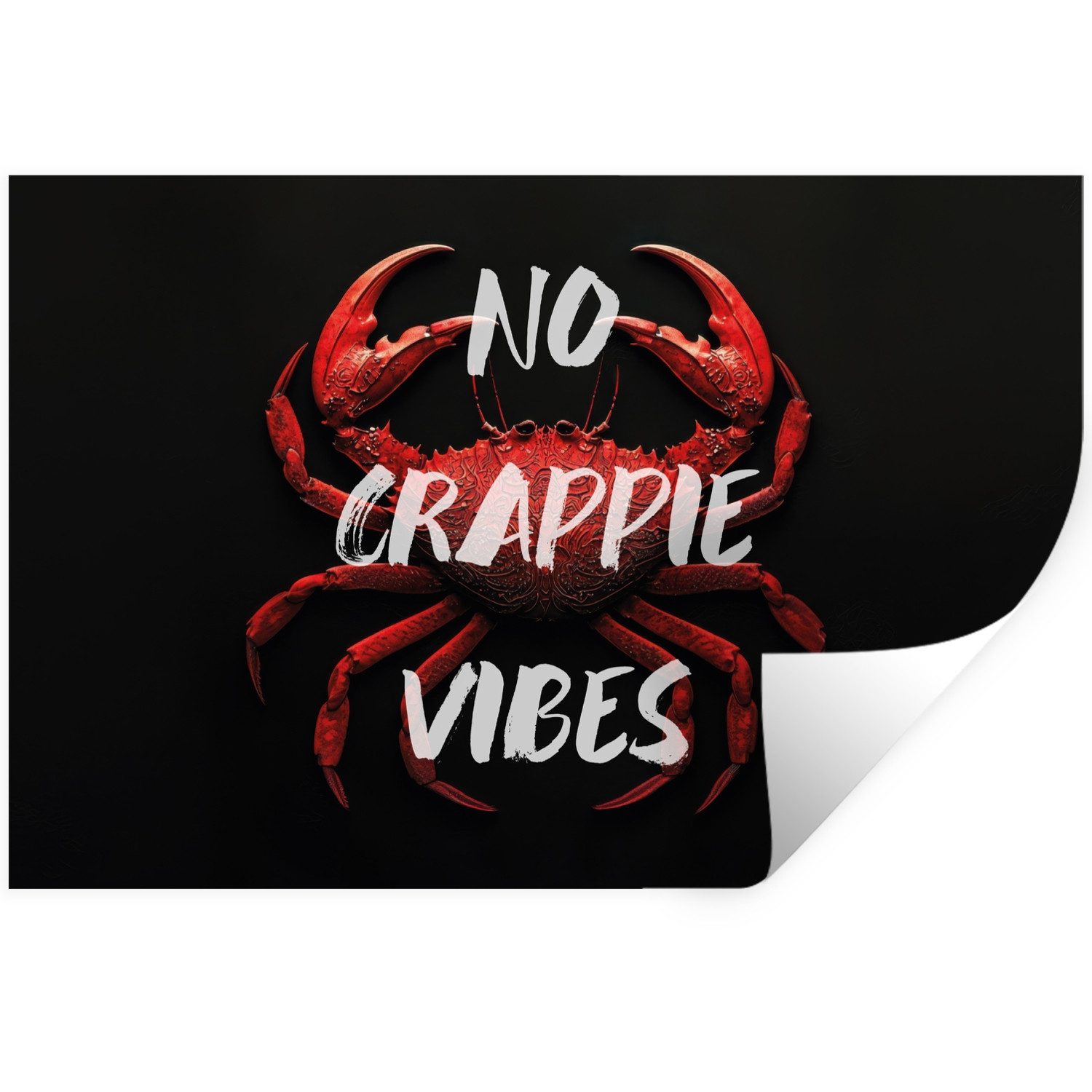 MuchoWow Wandsticker Krabbe - Rot - Text - Schwarz (1 St), Wanddeko, Aufkleber, Wandtattoo, 120x80 cm