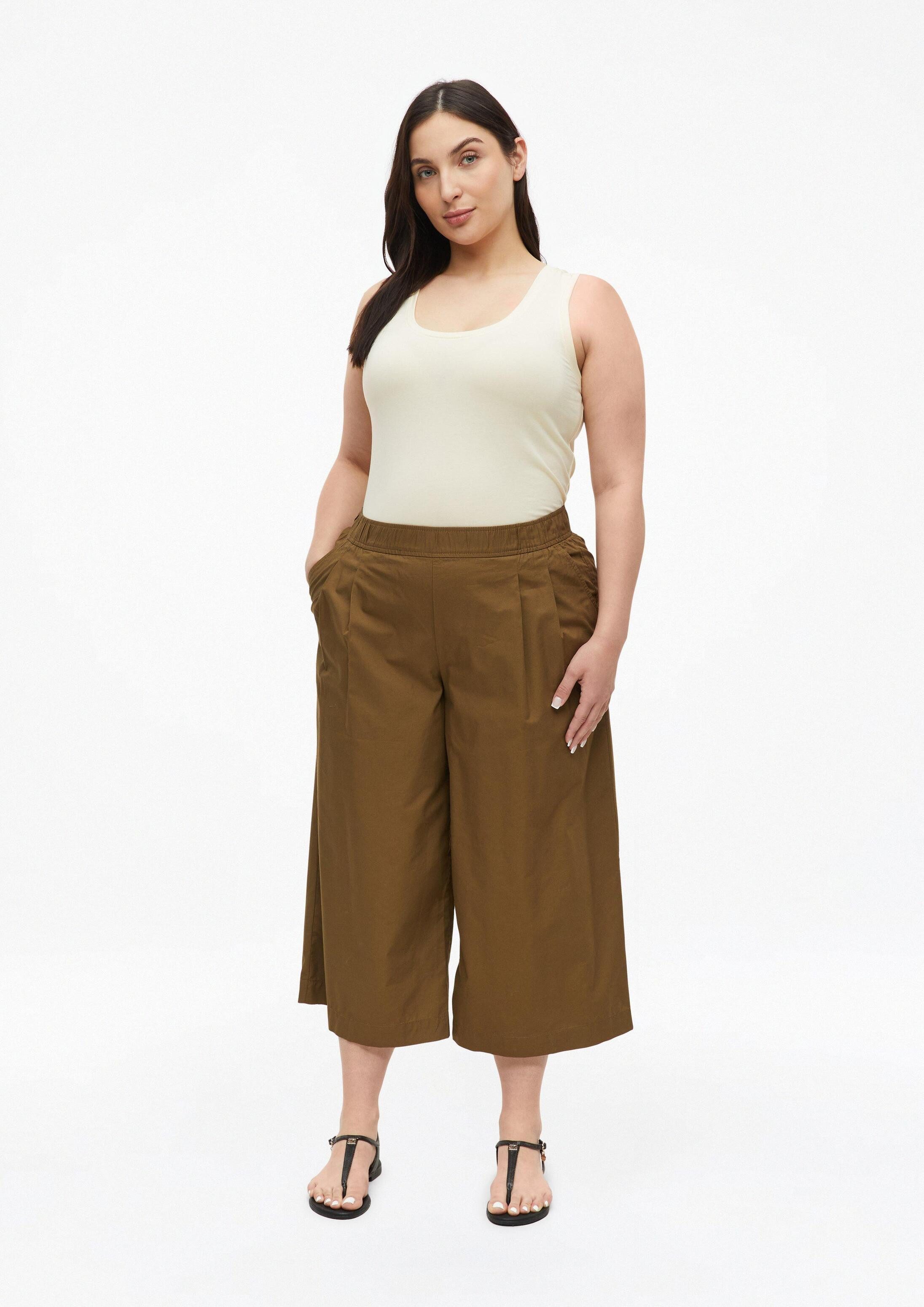 s.Oliver Culotte Hose Leichte Culotte aus Popeline mit Falten