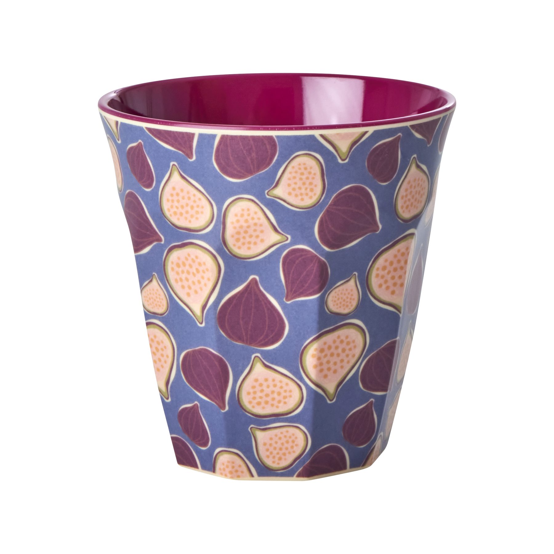 rice Becher Rice Melamin Becher Medium Weinrot mit Feigen Muster, 1-tlg., Melamin
