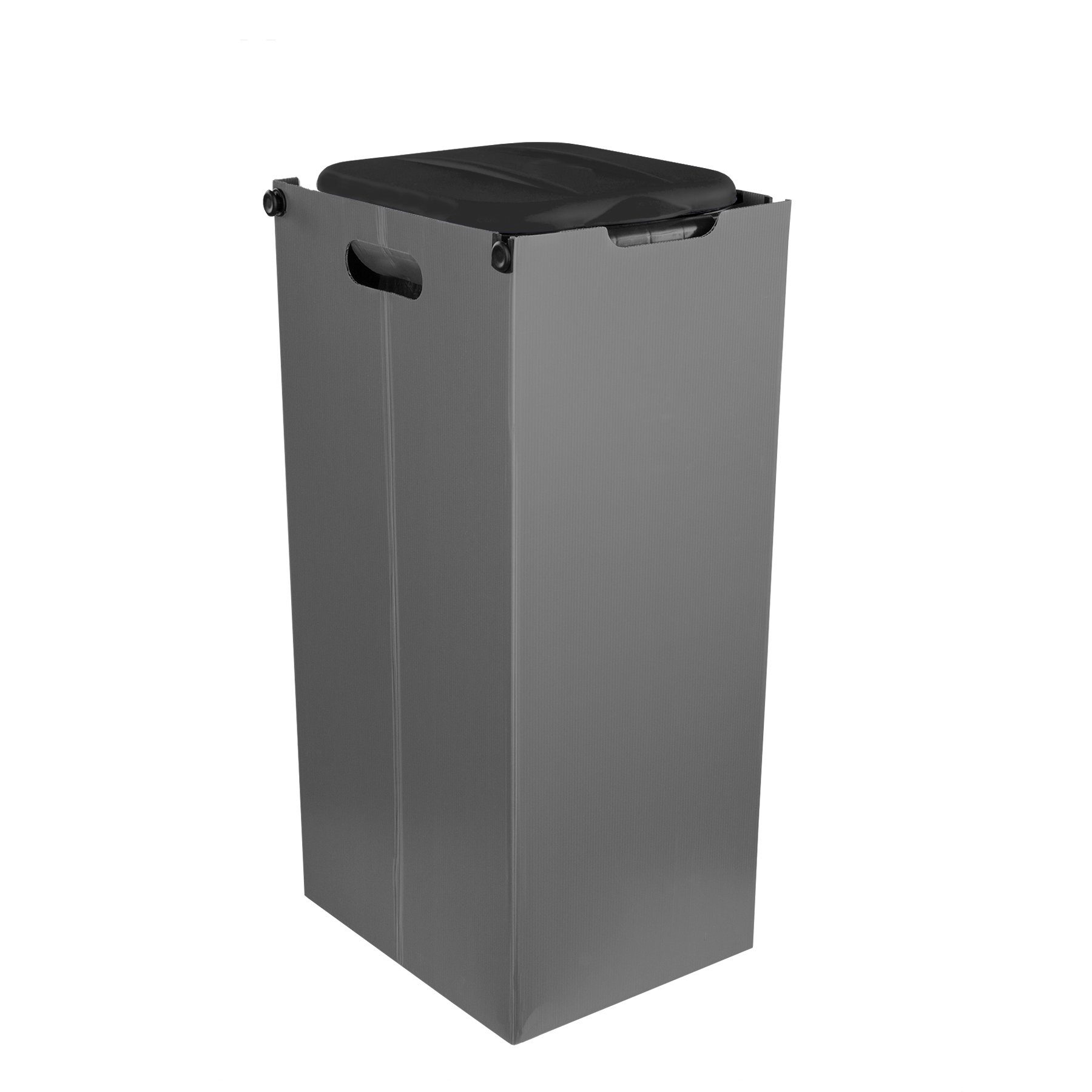 BigDean Müllsackständer SCHWARZ mit Sichtschutz Müllsackhalter Mülleimer Müllbeutelständer