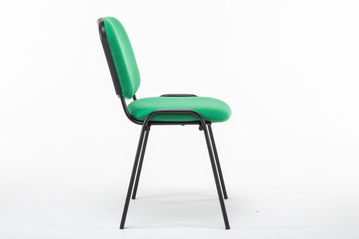 (Besprechungsstuhl grün Keen Metall mit Besucherstuhl - - Gestell: Warteraumstuhl schwarz - Messestuhl), Stoff Polsterung TPFLiving hochwertiger Sitzfläche: - Konferenzstuhl