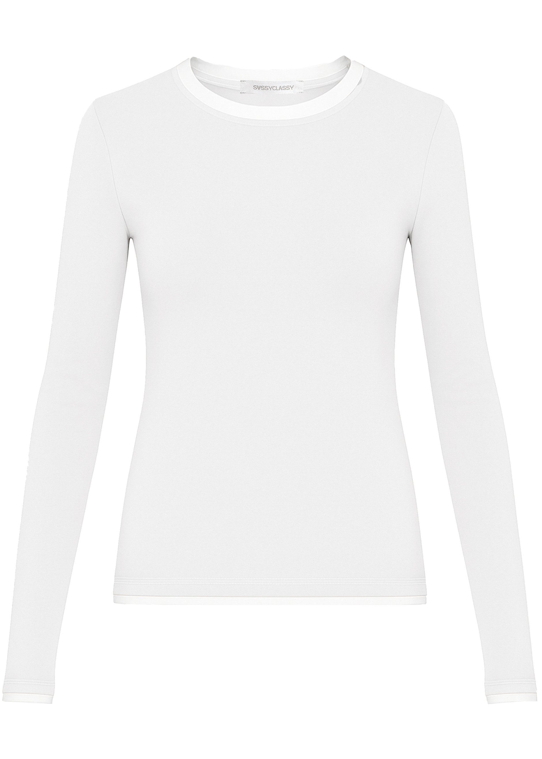 SASSYCLASSY Langarmshirt Langarmshirt mit Kontrasteinsätzen für Damen Weich günstig online kaufen