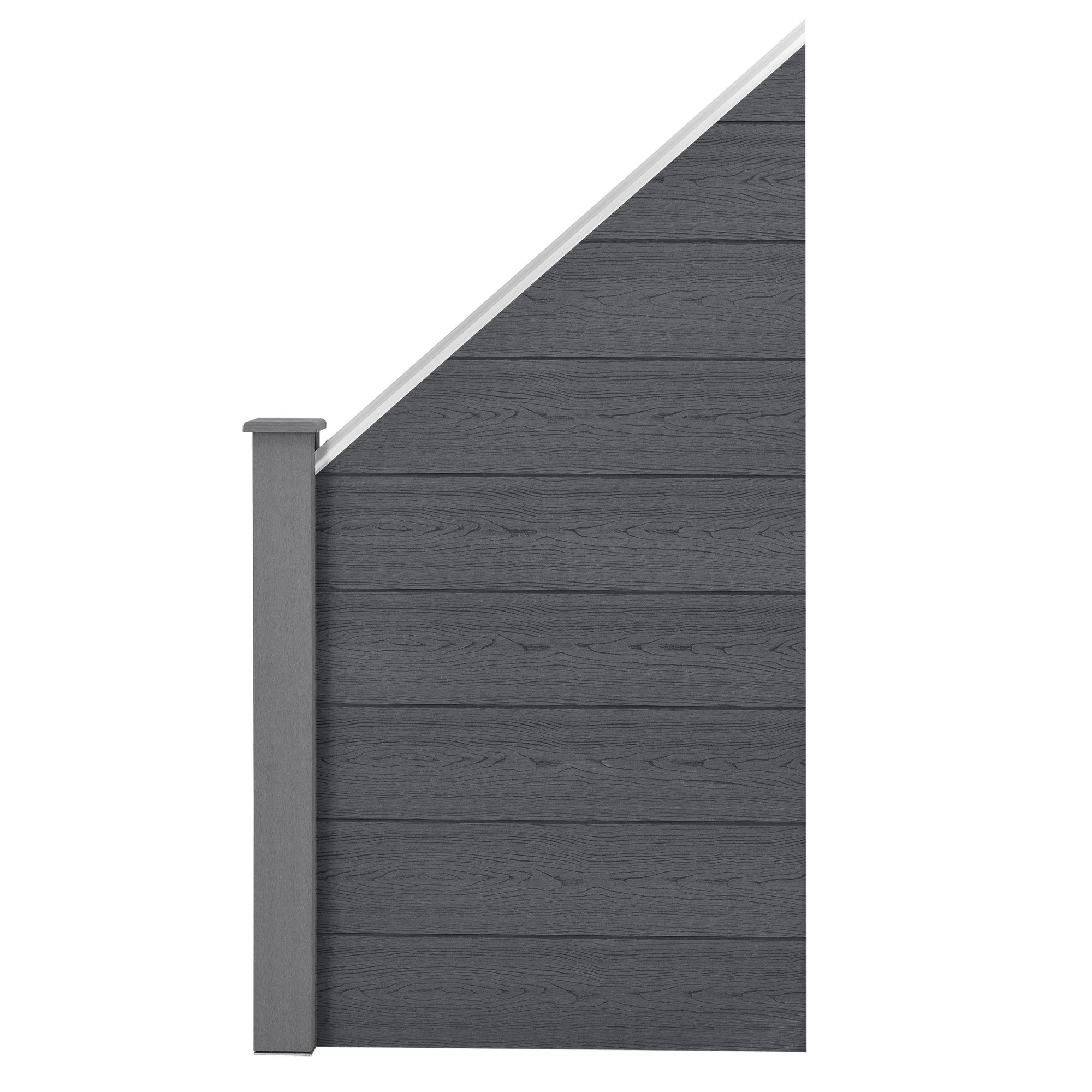 neu.holz Gartenzaun, »Segovia« Schrägelement 180 x 96 cm WPC Grau