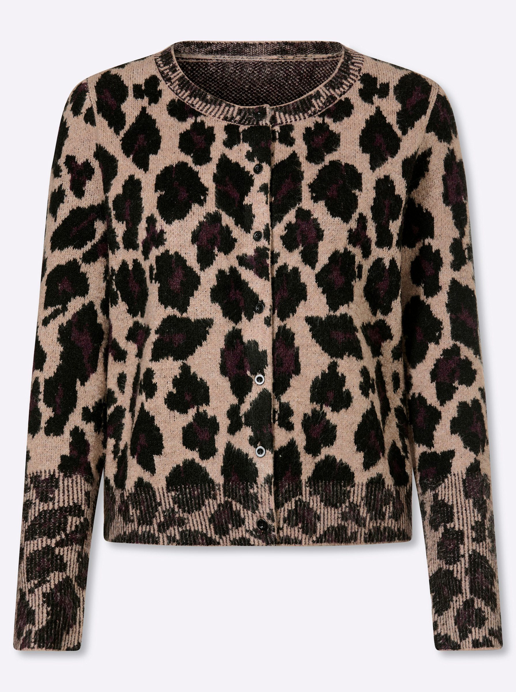 Strickjacke Cardigan Langarm Jacquard