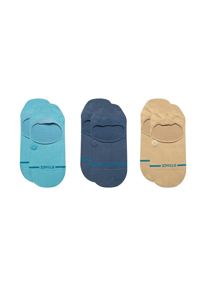 Socken Tagessocke Füsslinge No Show Icon blau/baun - 3 Paar