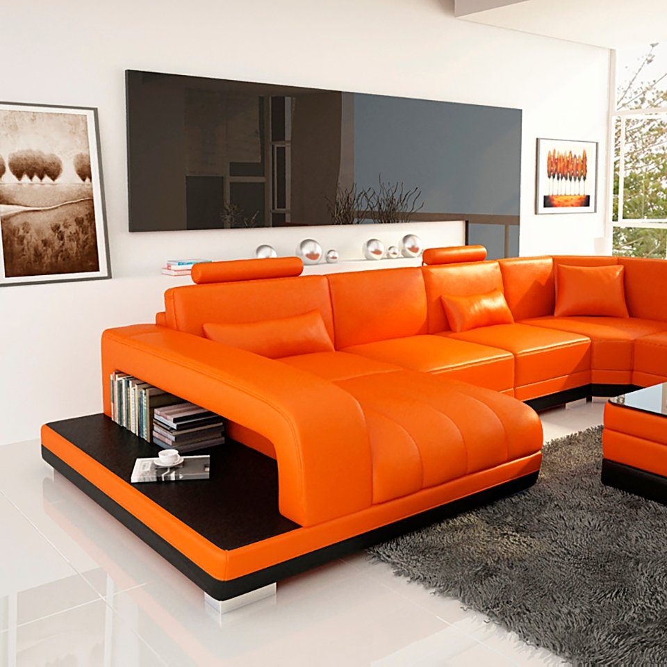 JVmoebel Ecksofa, Ledersofa Sofa Eck Couch Wohnlandschaft Design Modern Ecksofa