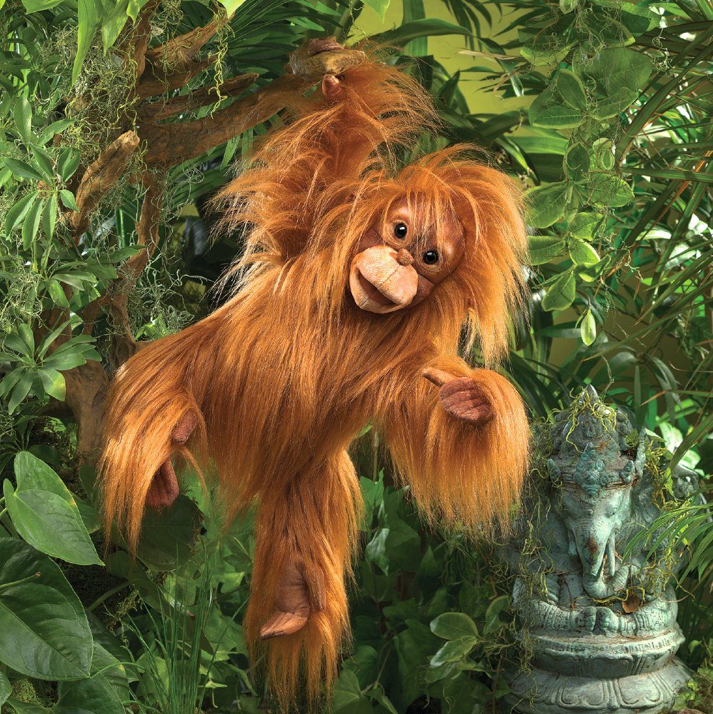 Folkmanis Handpuppen Handpuppe Folkmanis Affe / Baby Orang-Utan 3106 (Packung)