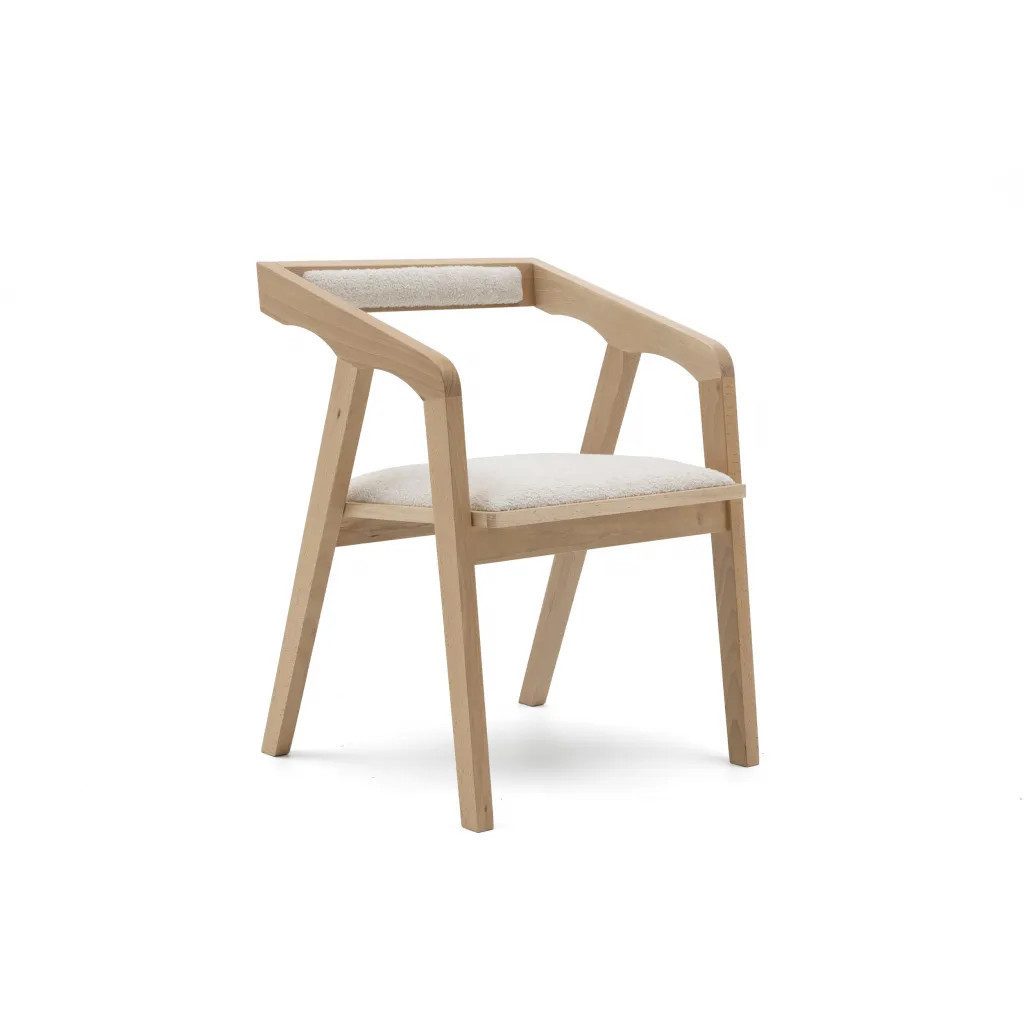 Muffo Stuhl DRIFT (1 St), Holzstruktur, Sitz mit Bouclé-Stoff gepolstert