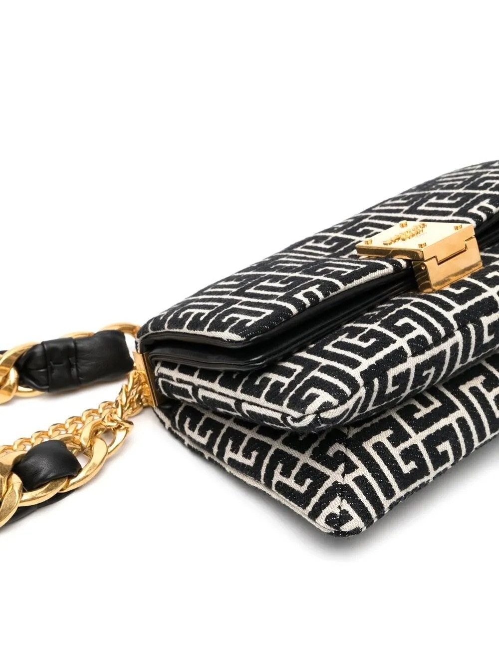 Balmain Schultertasche 1945 Soft Small Bag Jacquard Monogram