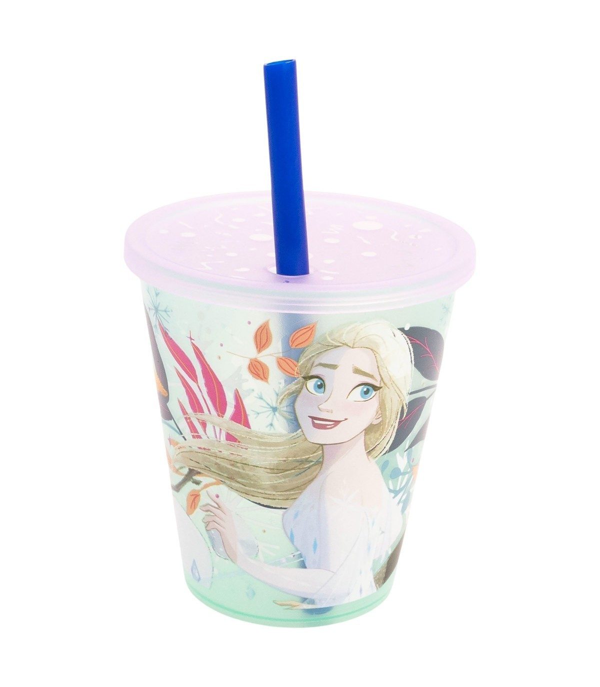 Disney Frozen Becher Kinder Becher Set 4 teilig 285 ml Becher mit Trinkhalm, 4-tlg.