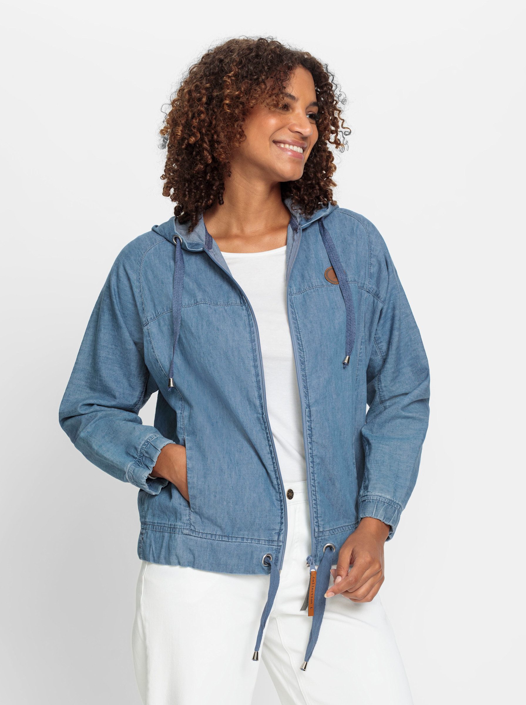 Witt Blusenblazer Jeans-Blouson Langarm