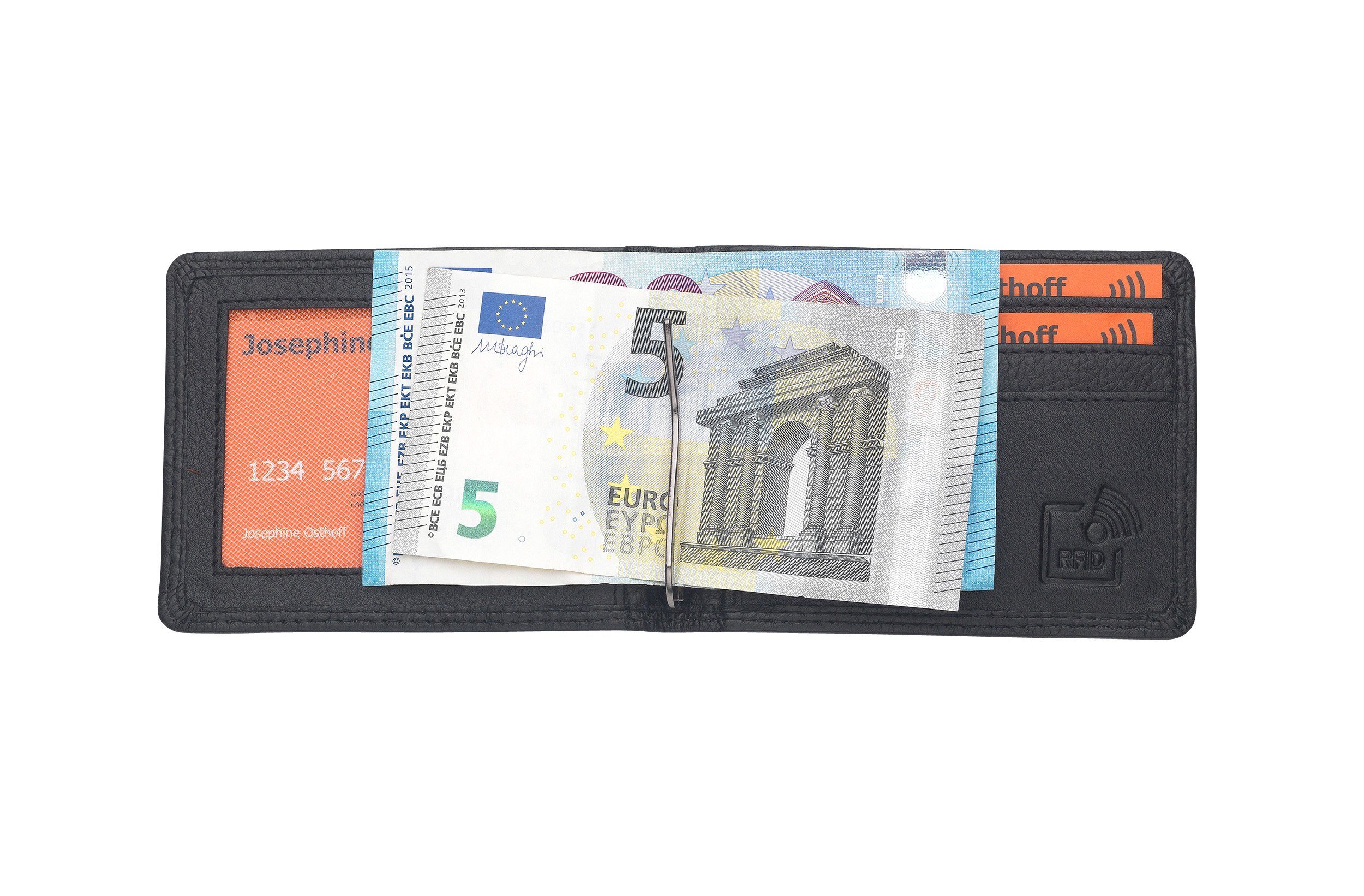 Josephine Geldklammer schwarz Euro Clip Osthoff Geldbörse Geldbörse