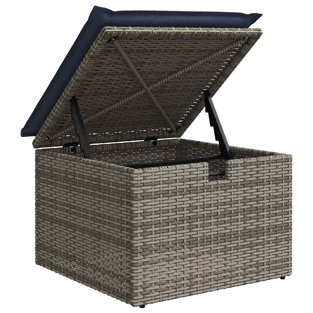 vidaXL Gartenlounge-Set 6-tlg. Garten-Sofagarnitur mit Kissen Grau Poly Rattan, (6-tlg)