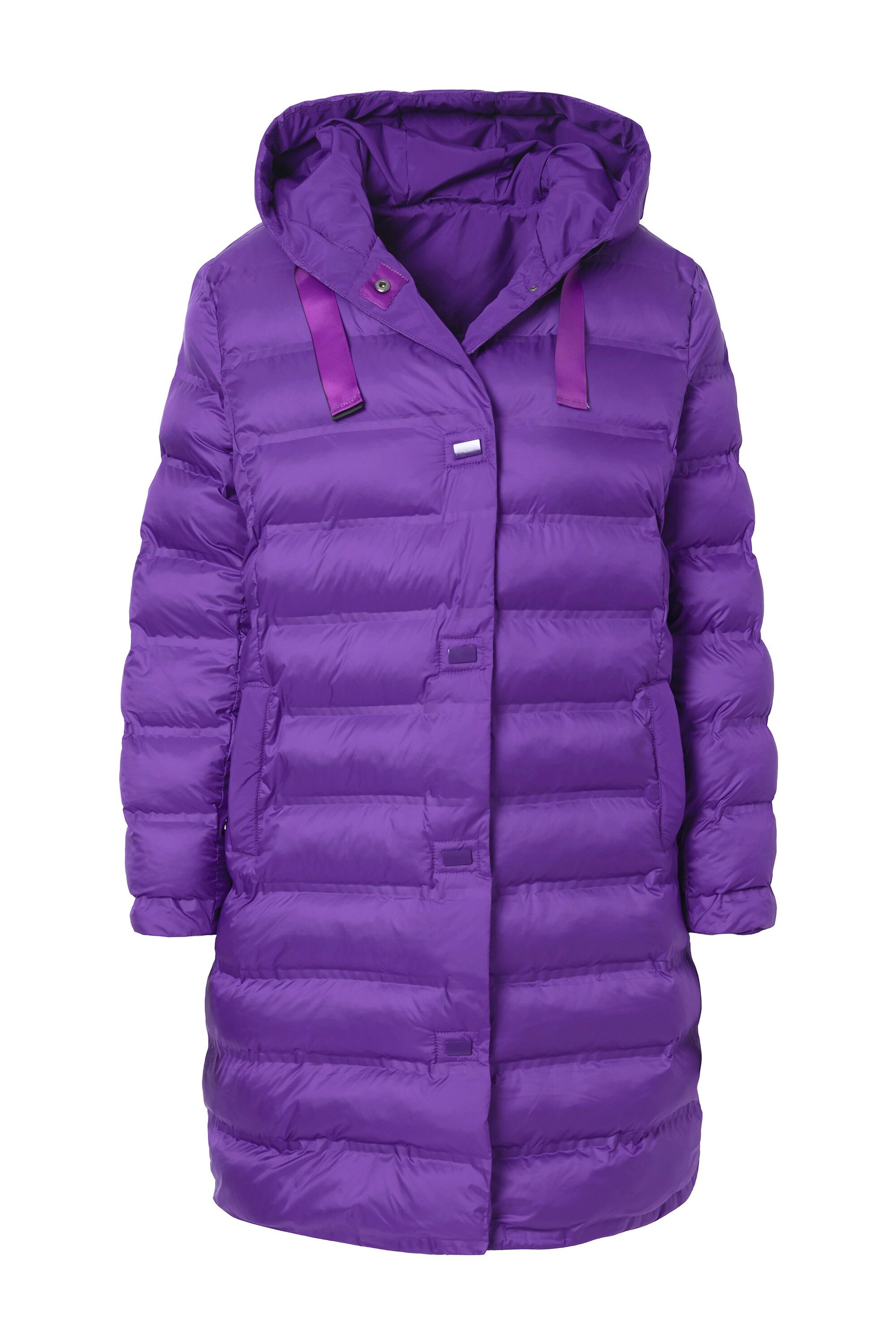 Steppjacke Steppmantel Straight Fit Kapuze Neon-Bänder