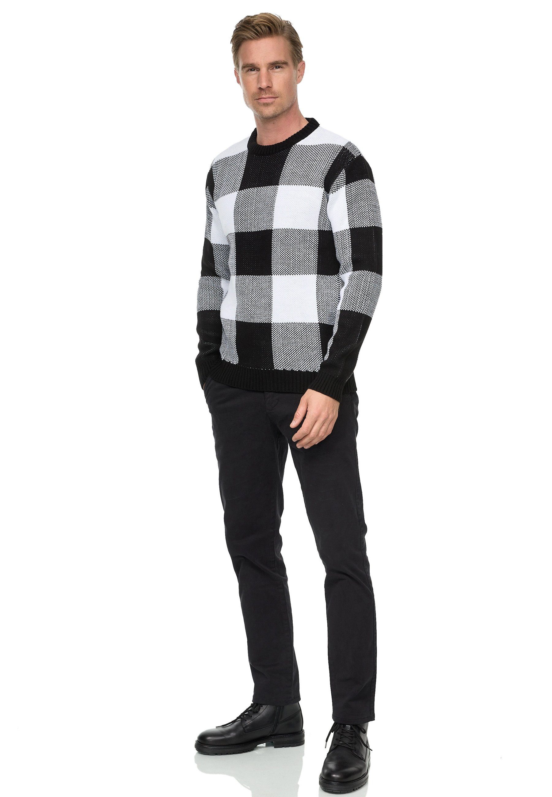 Rusty Neal Strickpullover mit karierter Musterung