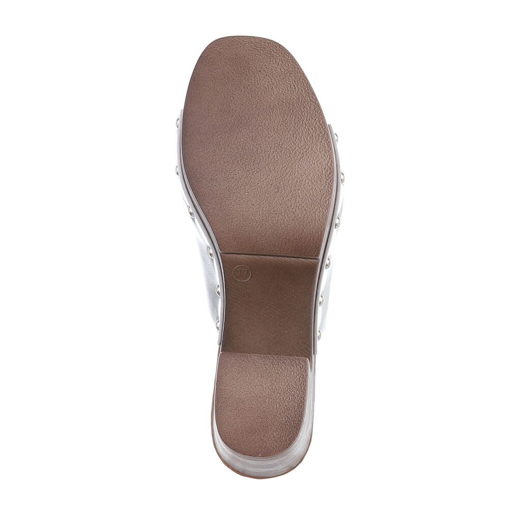Ital-Design Damen Mules Freizeit Plateausandaletten (86706732) Blockabsatz Sandalen & Sandaletten in Silber – Bild 3 von 4