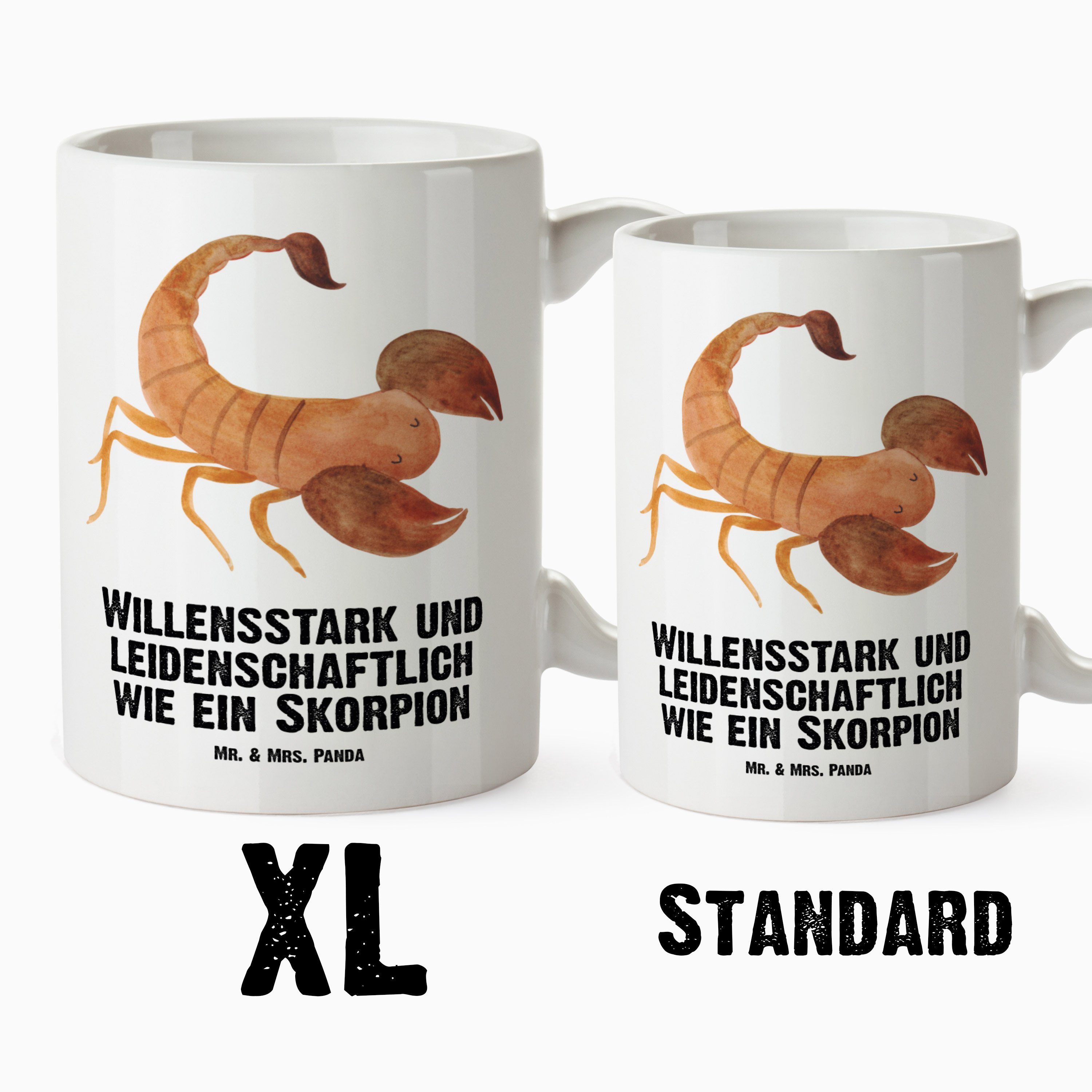 Keramik Tasse XL Skorpion - Mr. Geschenk Weiß Novemb, Mrs. XL Teetasse, Sternzeichen & Tasse Geschenk, - Panda