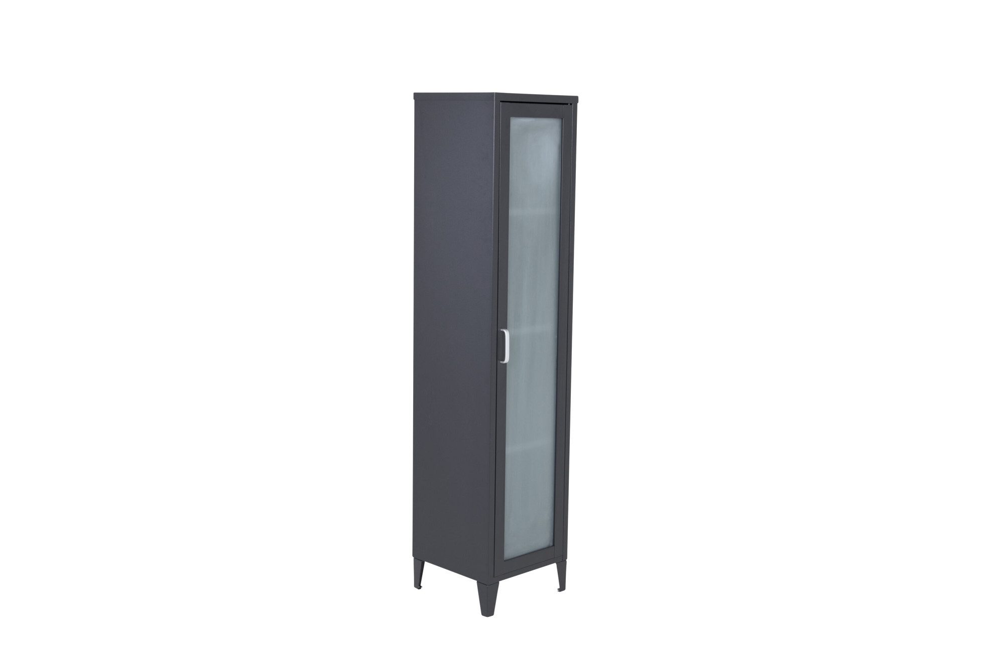 Venture Home Vitrine Acero, schmaler Stauraumschrank in Schwarz-Stahl, Höhe 150 cm Pulverbeschichtung, schmal, hoch, mordern