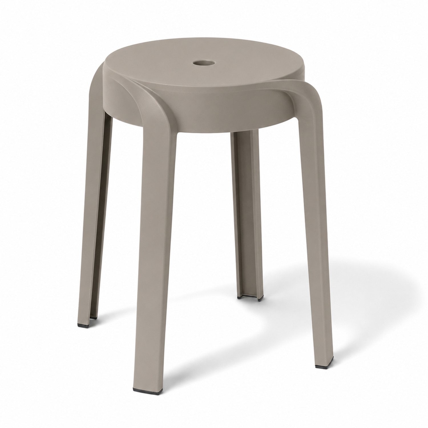 Mojawo Fußhocker Kunststoff-Hocker Taupe stapelbar leichter Sitzhocker Innen & Außen