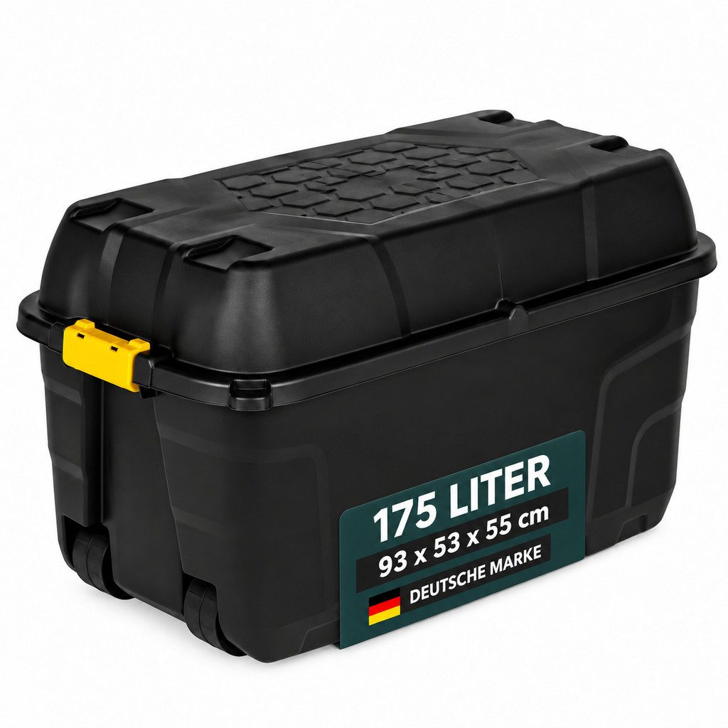KreLeo Auflagenbox XXL Rollbox/Kissenbox mit Deckel, 175 Liter