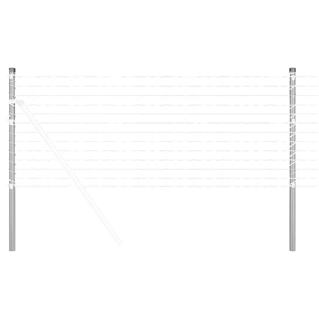 vidaXL Zaunpfosten Zaunpfosten 2 Stk. Silber 90 cm Pulverbeschichteter Stahl, (2-St)