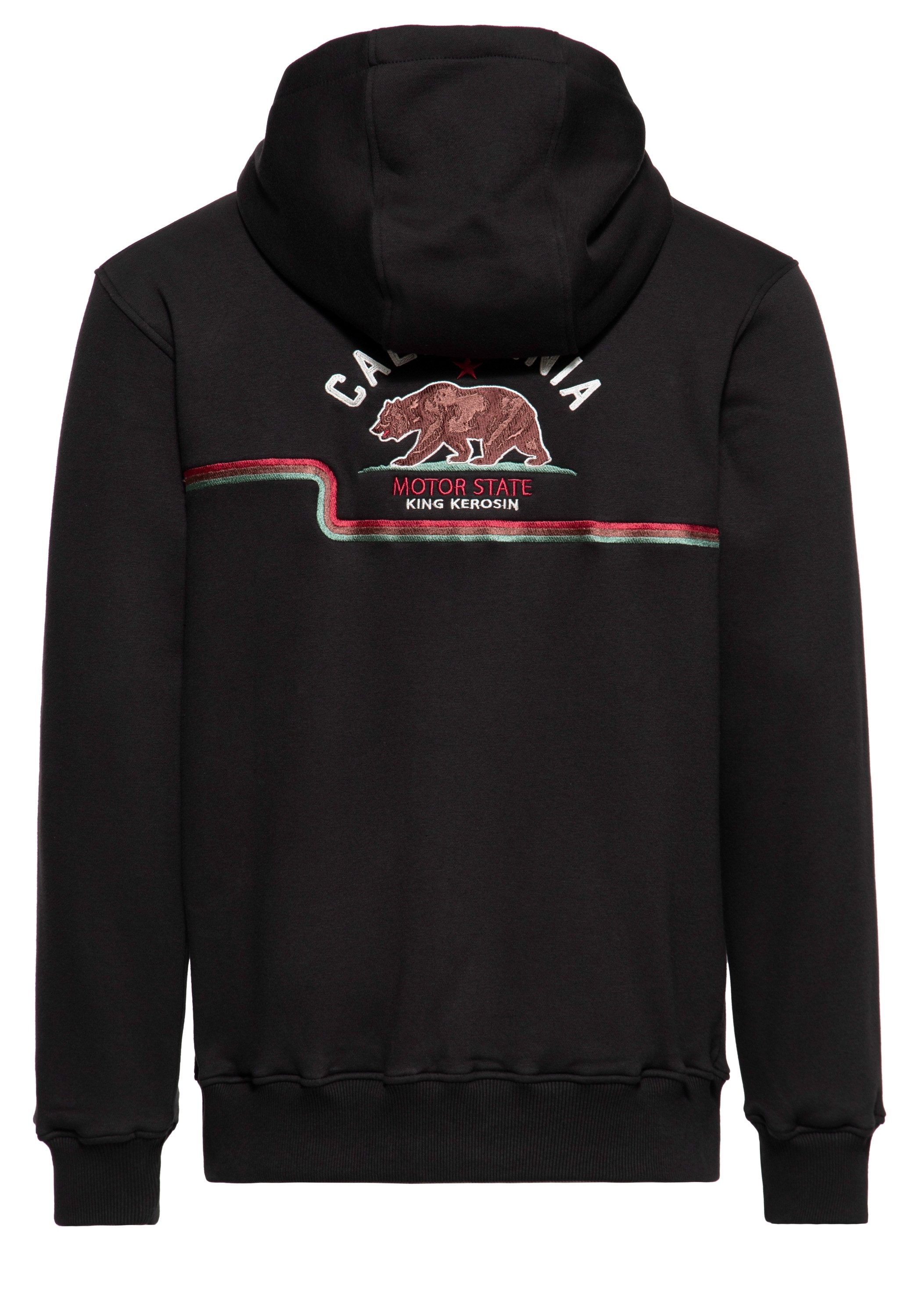 KingKerosin Kapuzensweatjacke California Motor State (1-tlg) mit Rückenstickerei