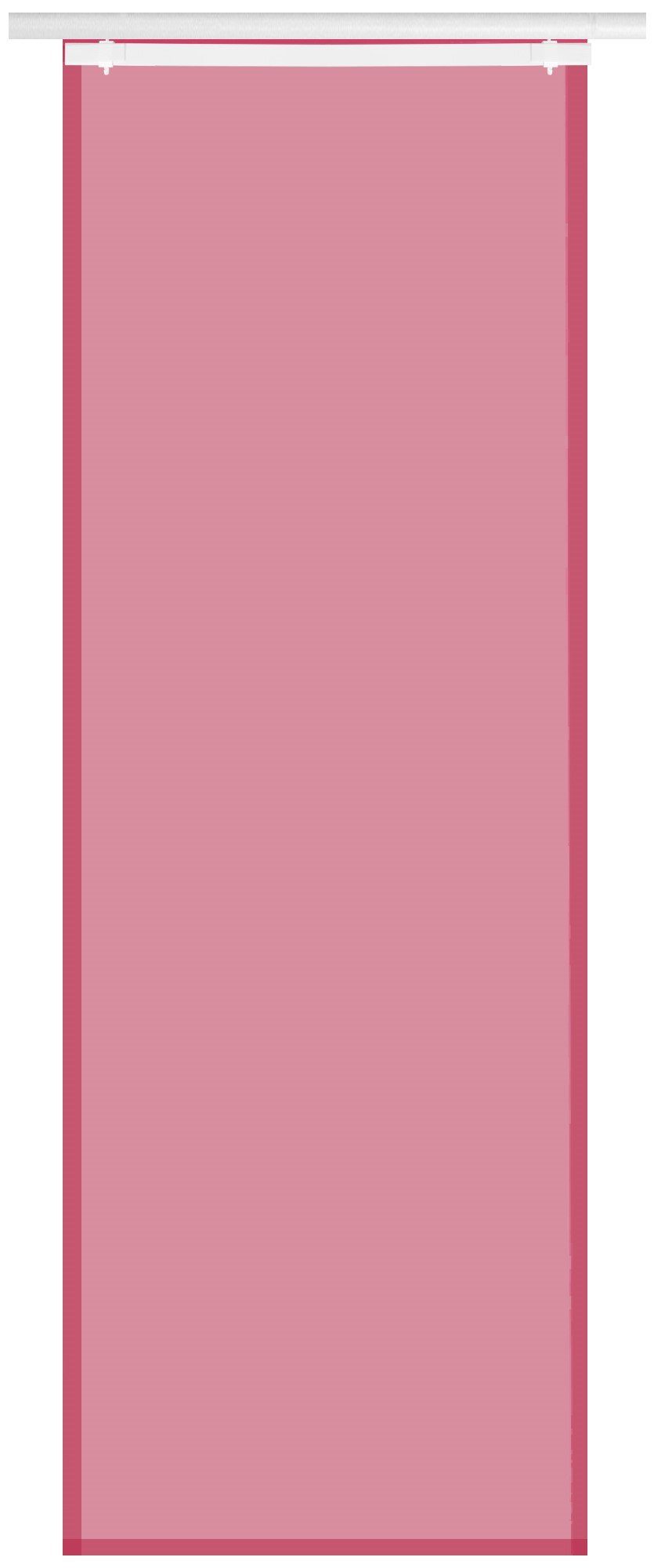 Vorhang, Bestlivings, Klettband (1 St), transparent, Voile, Transparente Schiebegardine 60cm x 260cm (BxL), mit Klettband Rosa | Fertiggardinen