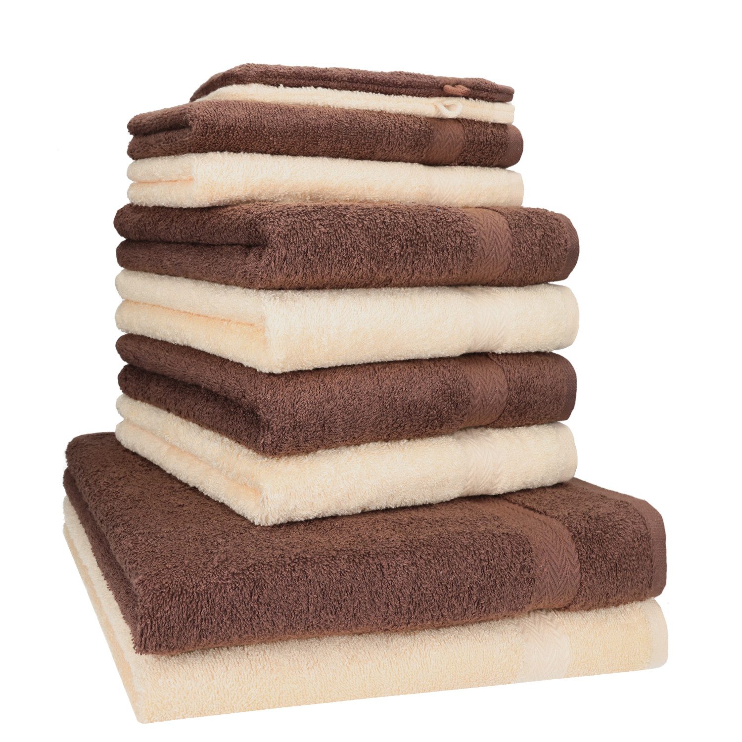 Betz Handtuch Set 10-tlg. Premium Farbe Nussbraun und Beige, 100% Baumwolle günstig online kaufen