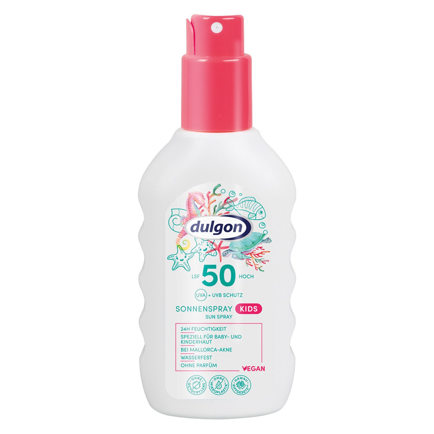 dulgon Sonnenschutzcreme LSF 50 Sonnenspray Kinder - wasserfest, parfümfrei, vegan, 200ml, 1-tlg.