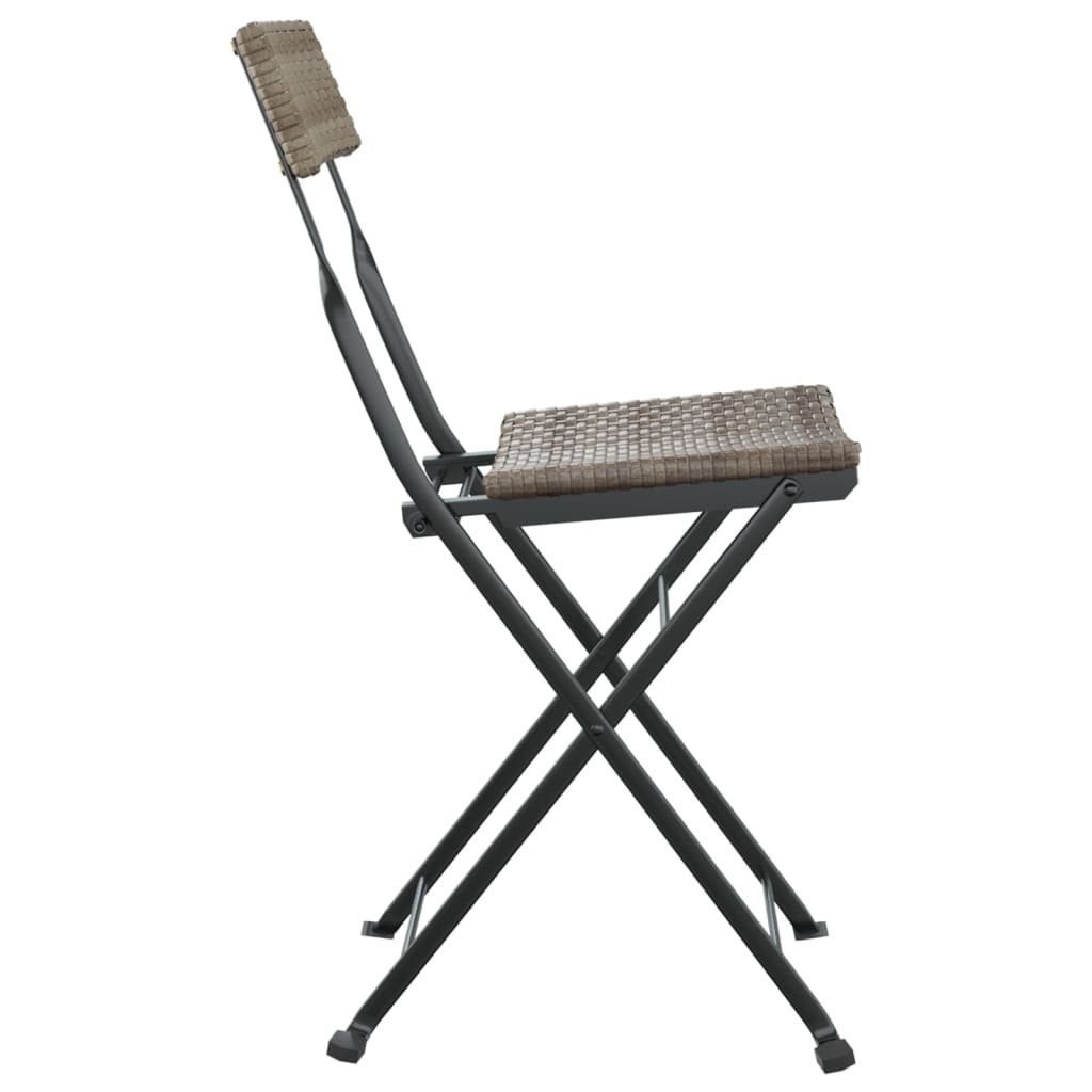 Rattan Stahl Stk. Bistrostühle Poly Grau und furnicato Klappbar Gartenstuhl 6