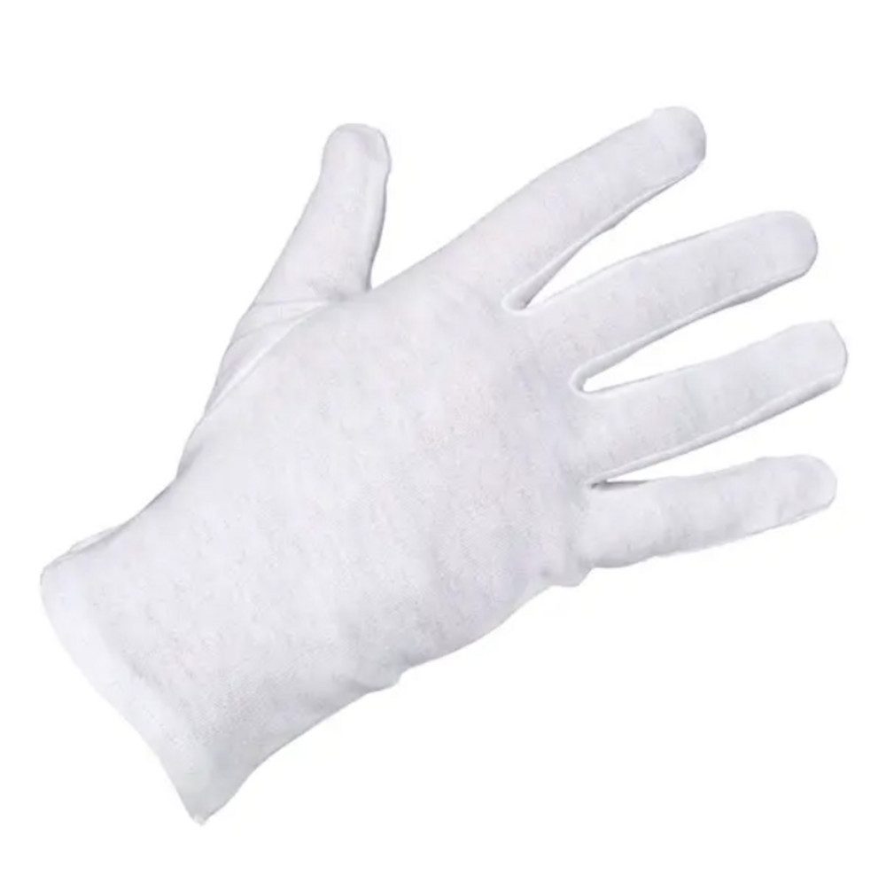 DocMed Baumwollhandschuhe Soft-Hand Cotton Zwirnhandschuhe (Baumwollhandschuhe, empfindliche Haut, Präzisionsarbeit) Hohe Hautverträglichkeit, Saugfähig und atm – Bild 4 von 4