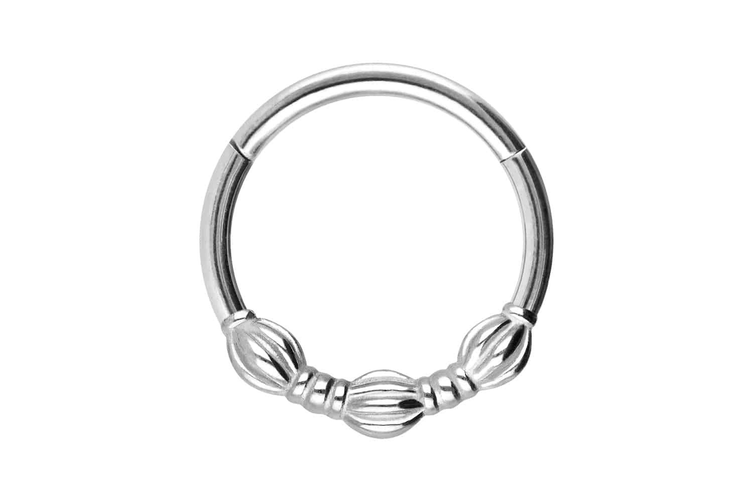 Piercing-Set Chirurgenstahl Segmentring Clicker RETRO-DESIGN