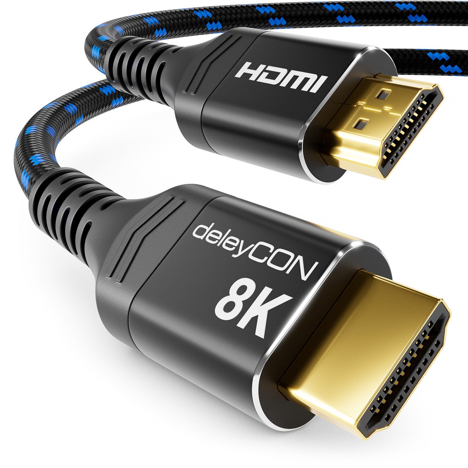 deleyCON deleyCON 1,5m 8K HDMI 2.1 Kabel UHD 2160p 8K@60Hz 4K@120Hz ARC CEC HDMI-Kabel