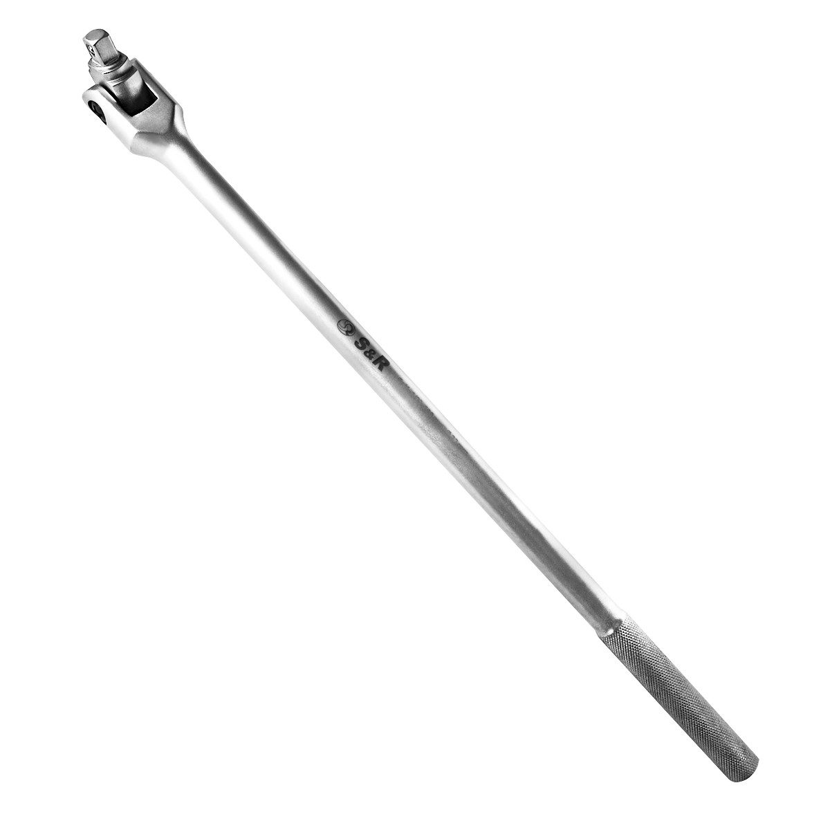S&R Drehmomentschlüssel Gelenkgriff, Drehgriff 1/2", 600mm Ø 16 mm, Schiebegriff mit Gelenk, Extra Belastbar für Stecknüsse, Steckgriff Bruchfest, mattiert