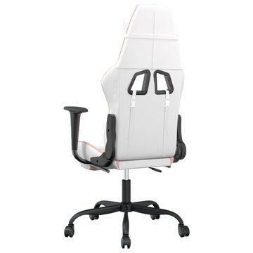 vidaXL Bürostuhl Gaming-Stuhl mit Fußstütze Drehbar Weiß Rosa Kunstleder Gamingstuhl Bü